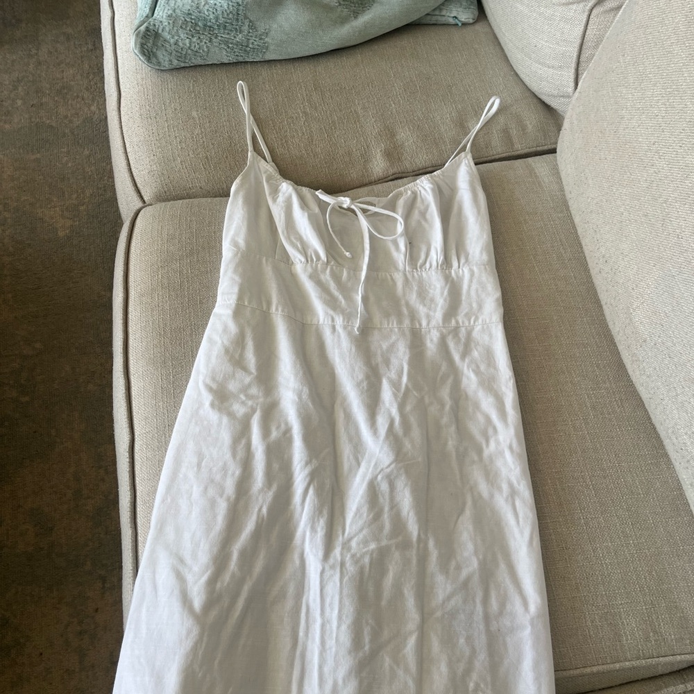 Abercrombie & Fitch White Slip Dress with Tie Front